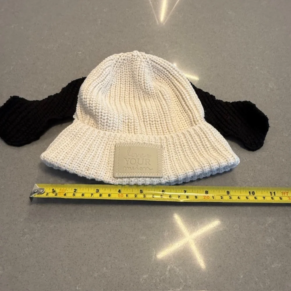 NWOT-Love Your Melon LYM Youth Beanie Cream Puppy Ear Knit Logo Cap Hat New